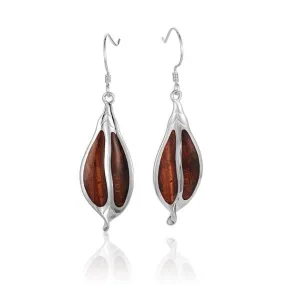 Koa Wood Ti Leaf Earrings