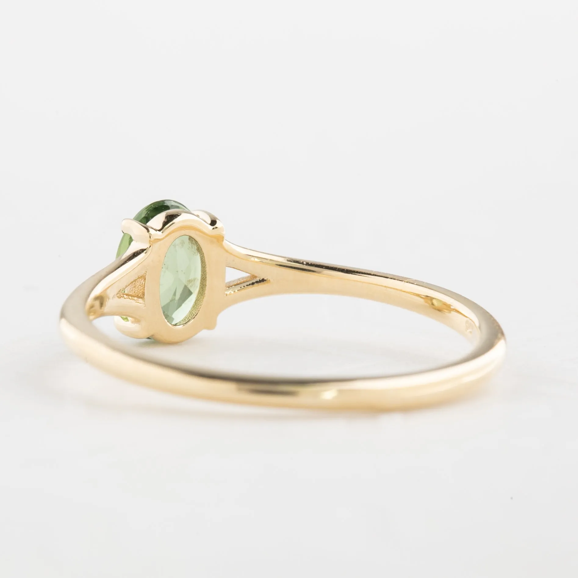 Kylie Ring 0.6ct Blue Green Madagascar Sapphire, 14k Yellow Gold (One of a kind)