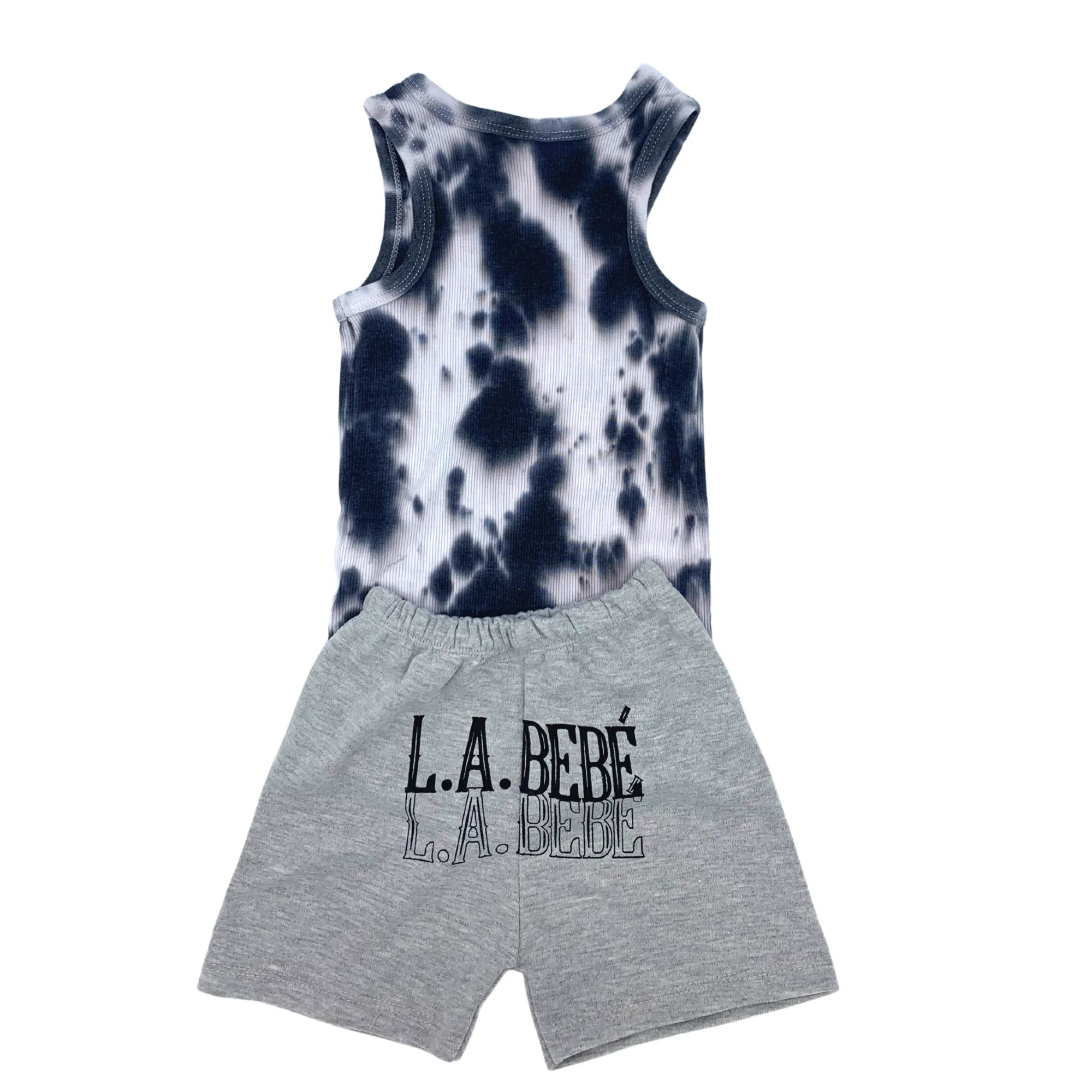 L.A. BEB orange & black tie dye tank