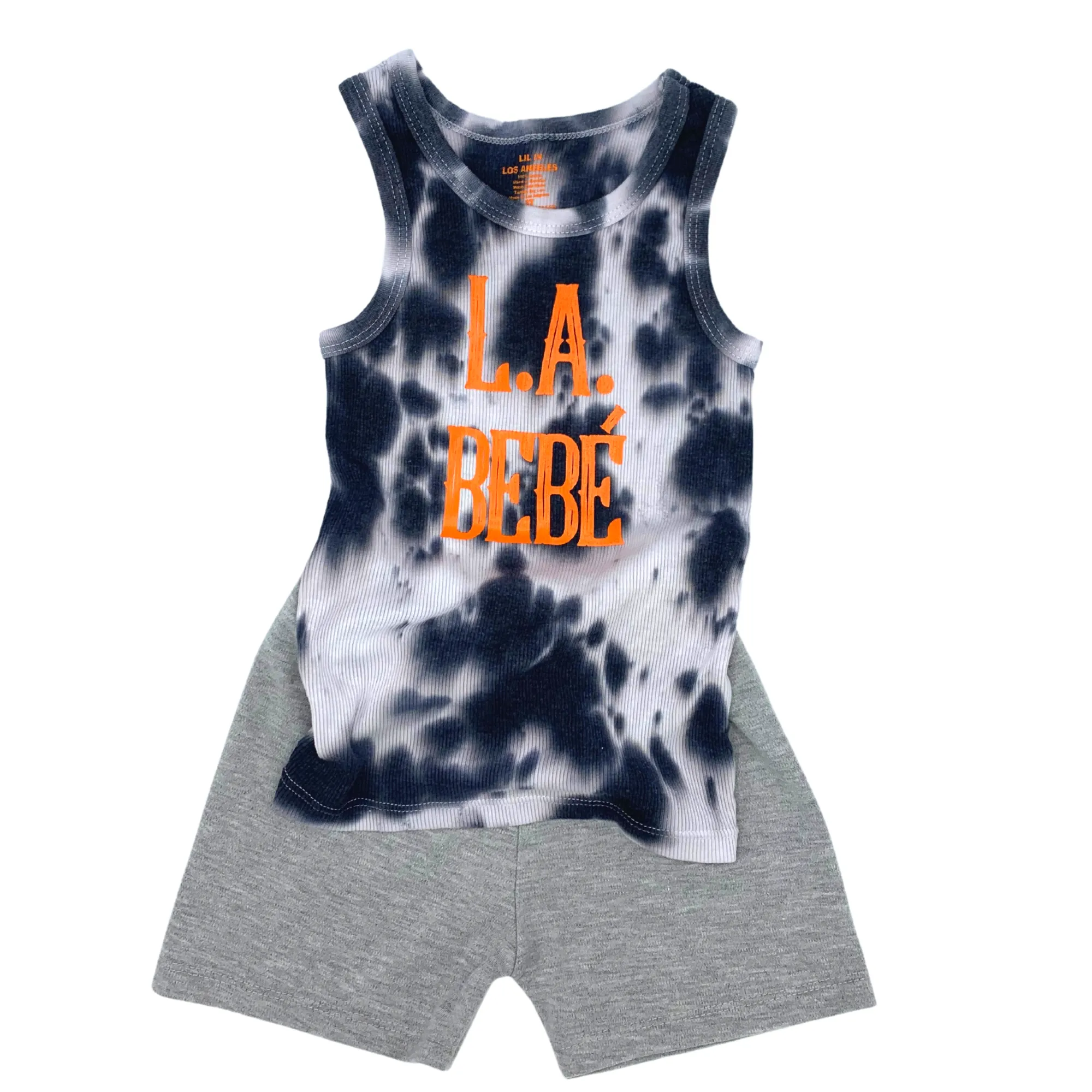 L.A. BEB orange & black tie dye tank