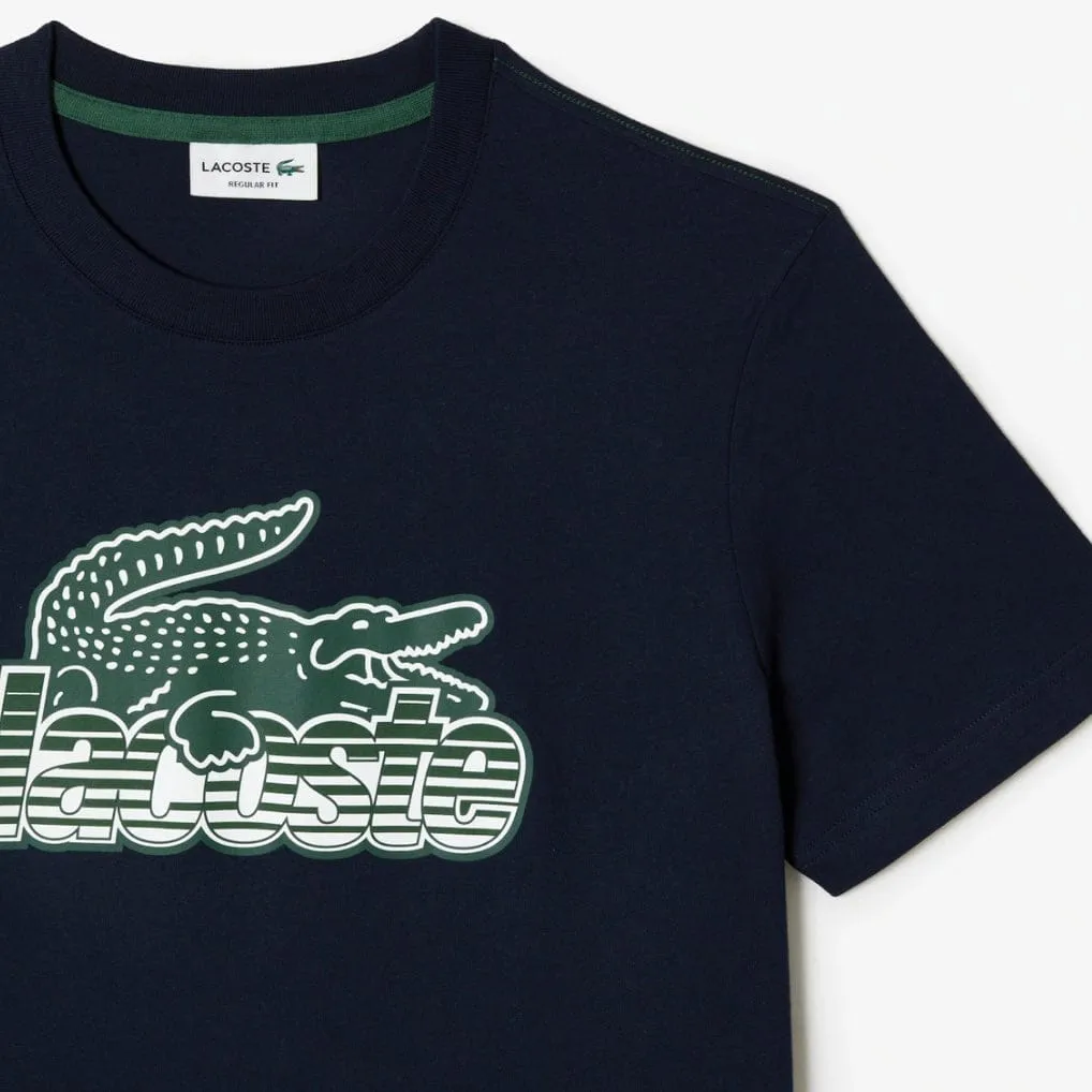 Lacoste Cotton Jersey Print T Shirt (Navy Blue) TH5070-51