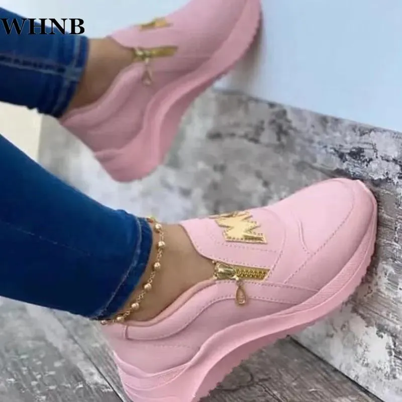 Ladies Elegant Genuine PU Sneakers Breathable Non Slip Shoes