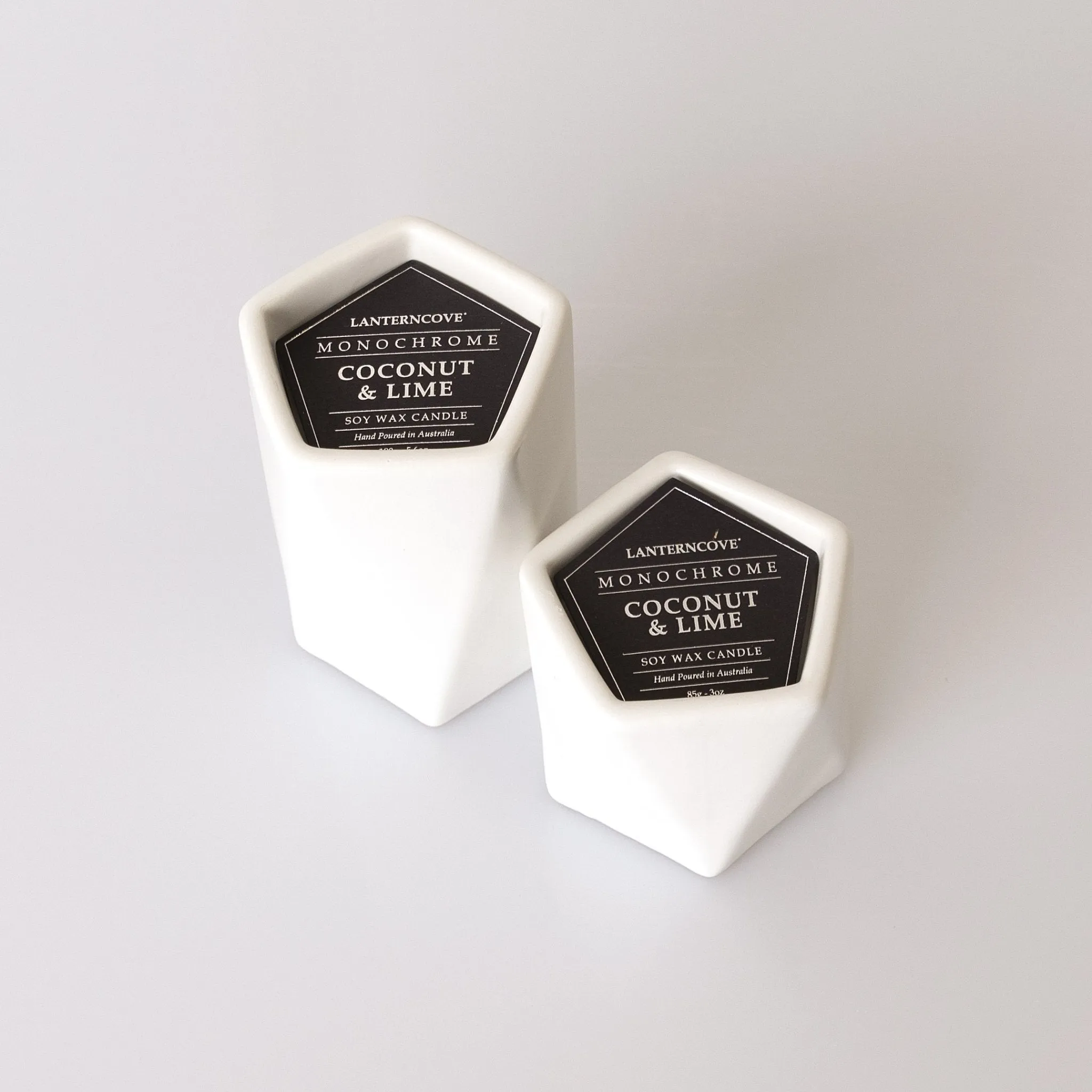 Lantern Cove Monochrome White Coconut and Lime 8oz Soy Candle