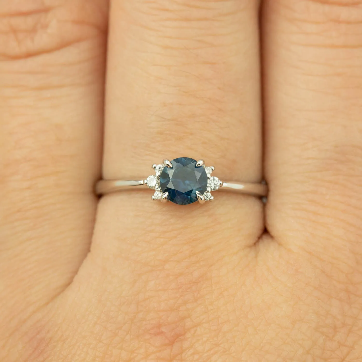 Lena Ring - 0.65ct Blue Montana Sapphire, 14k White Gold (one of a kind)