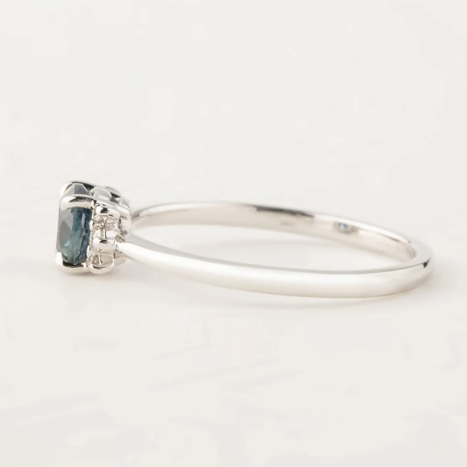 Lena Ring - 0.65ct Blue Montana Sapphire, 14k White Gold (one of a kind)