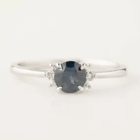 Lena Ring - 0.65ct Blue Montana Sapphire, 14k White Gold (one of a kind)