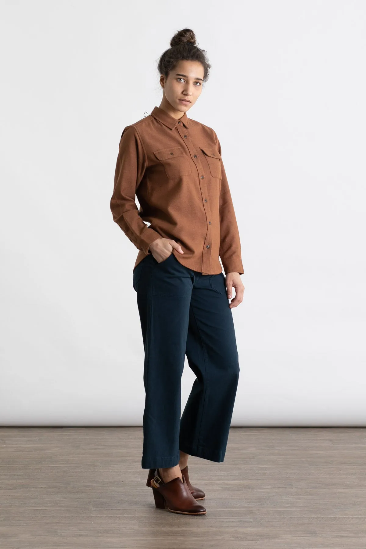 Lenon Shirt / Ochre Herringbone