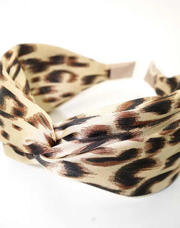 Leopard Top Knot Headband