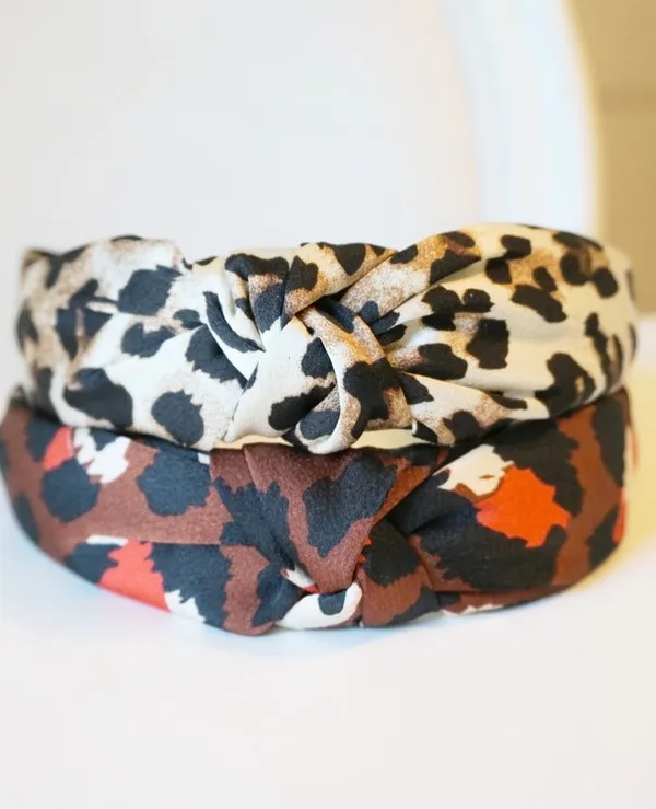 Leopard Top Knot Headband