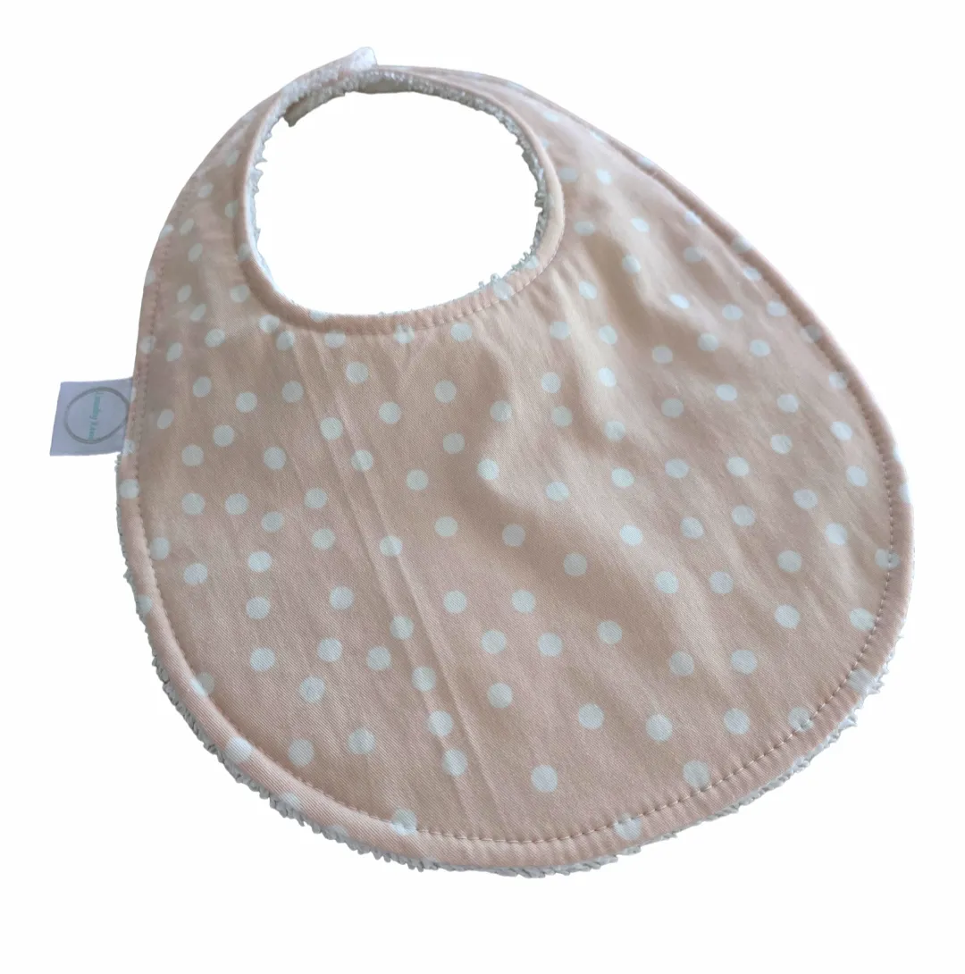 Light Pink Polka Dots Oval Bib