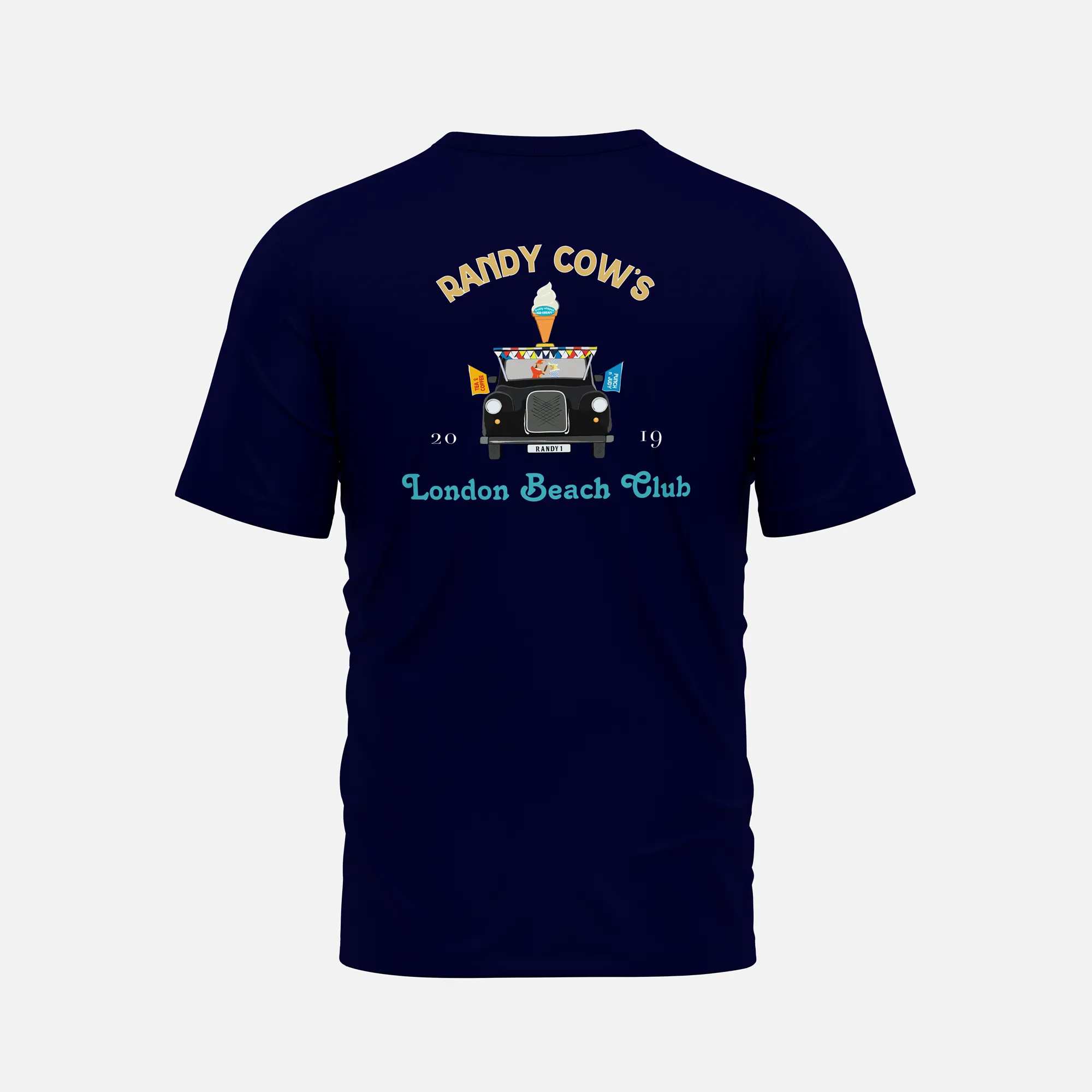 London Beach Club Black Taxi - Navy Organic Cotton T-Shirt