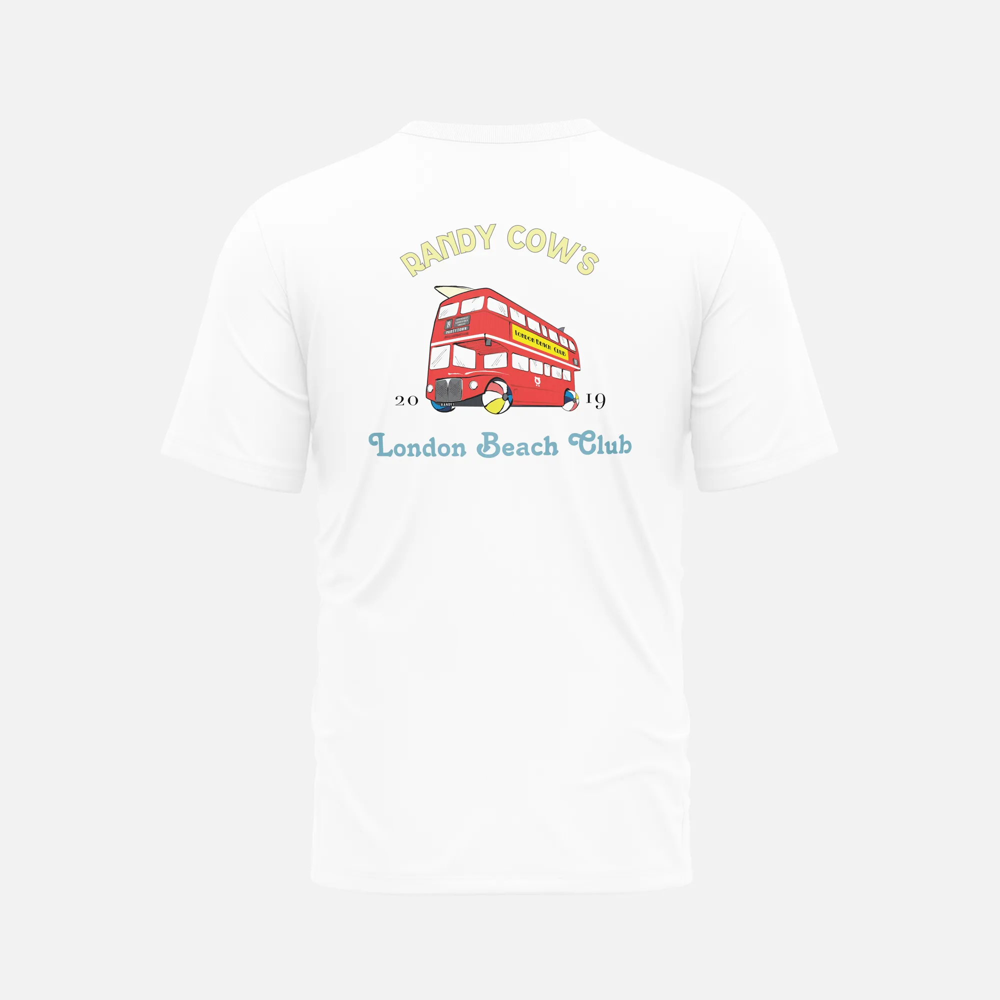 London Beach Club Bus - White Organic Cotton T-Shirt