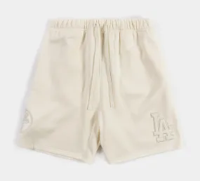 Los Angeles Dodgers Clasic Fleece Mens Shorts (Beige)