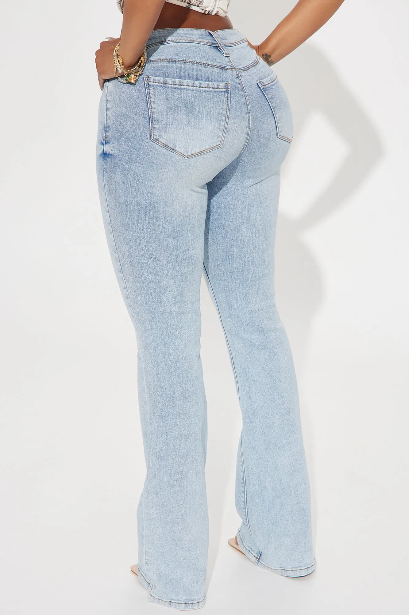 Lost Without You Soft Stretch Bootcut Jeans - Light Wash