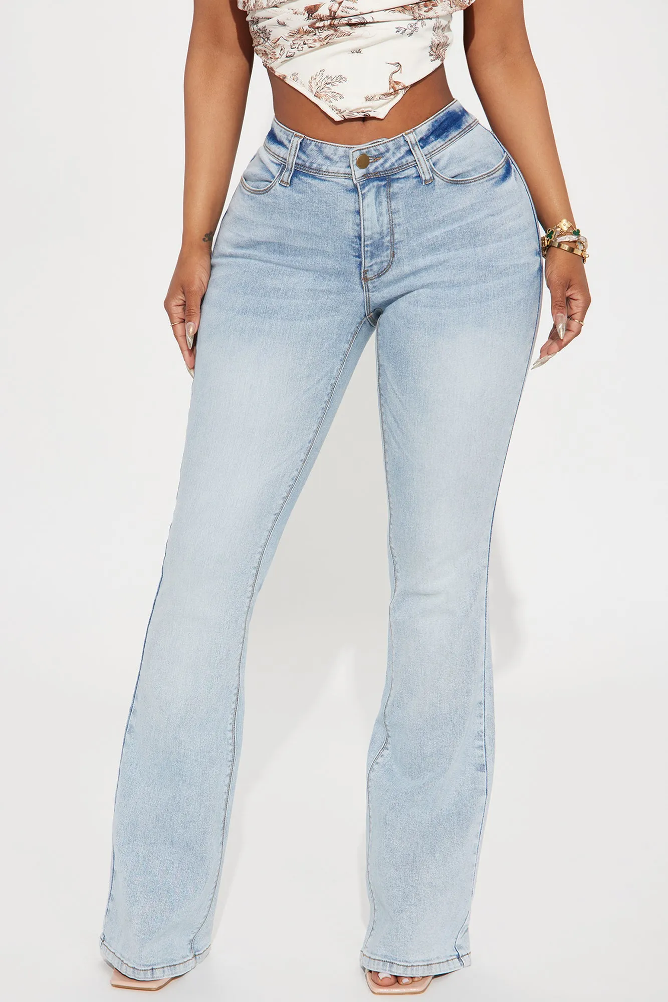 Lost Without You Soft Stretch Bootcut Jeans - Light Wash