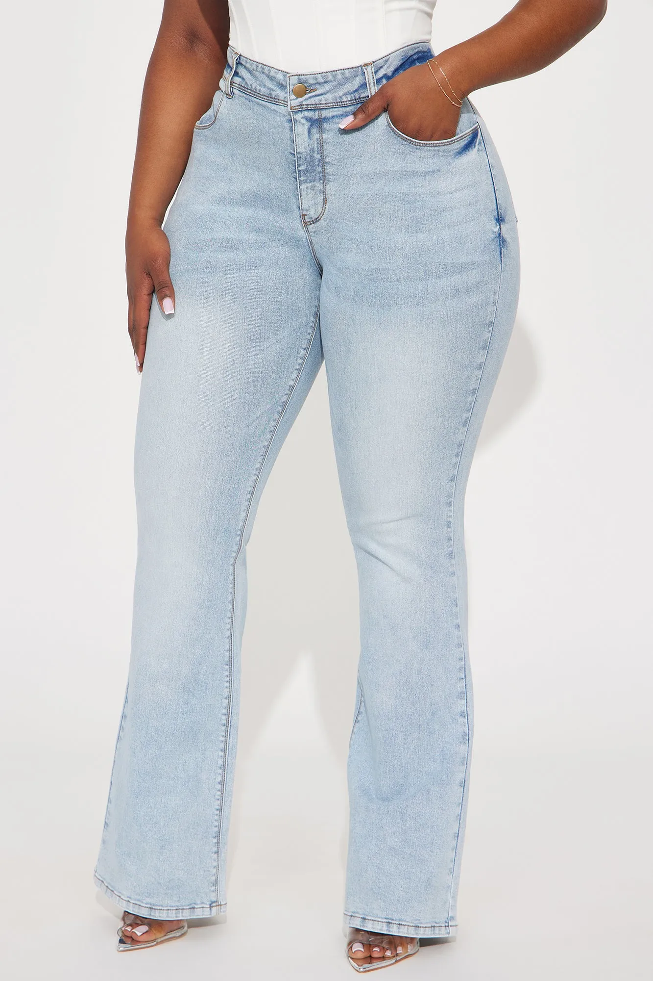 Lost Without You Soft Stretch Bootcut Jeans - Light Wash