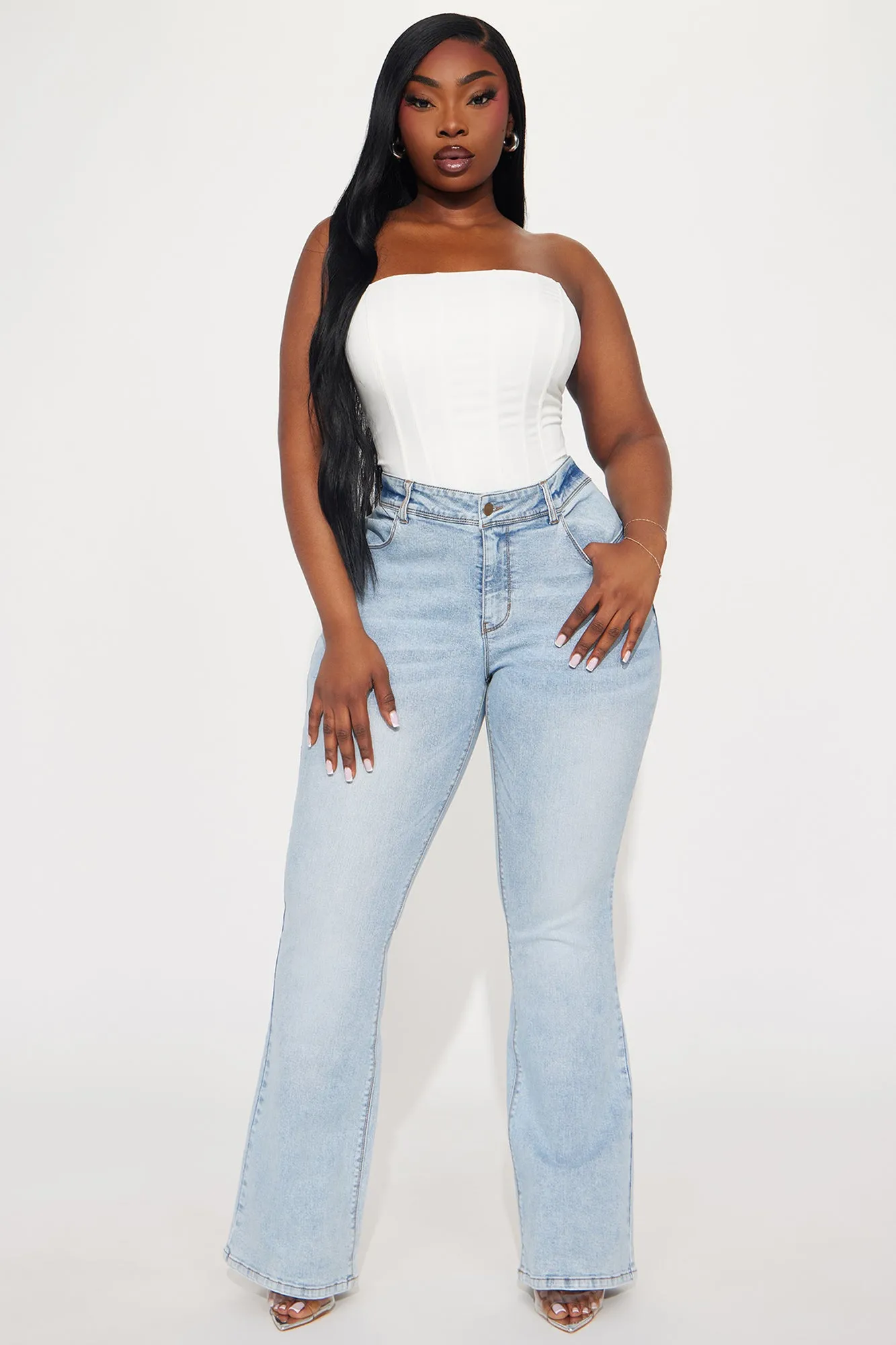 Lost Without You Soft Stretch Bootcut Jeans - Light Wash