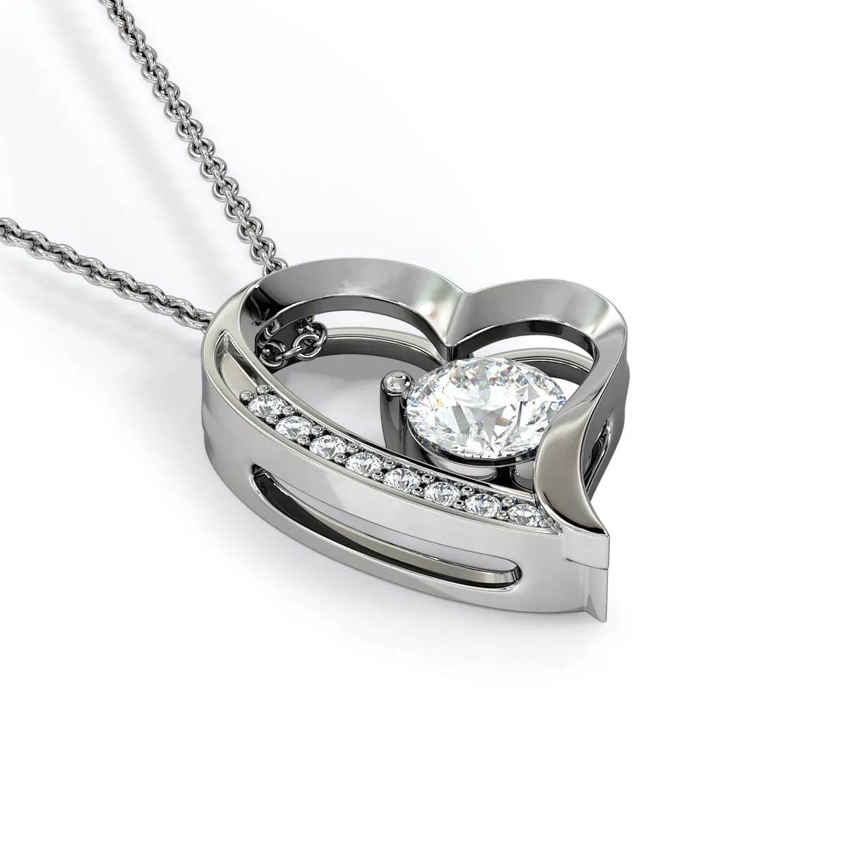 LOVE Forever Heart Necklace With Remembrance Heart Message Card