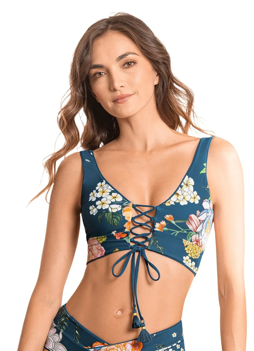 Maaji Bluejay Paradise Long Line Triangle Bikini Top