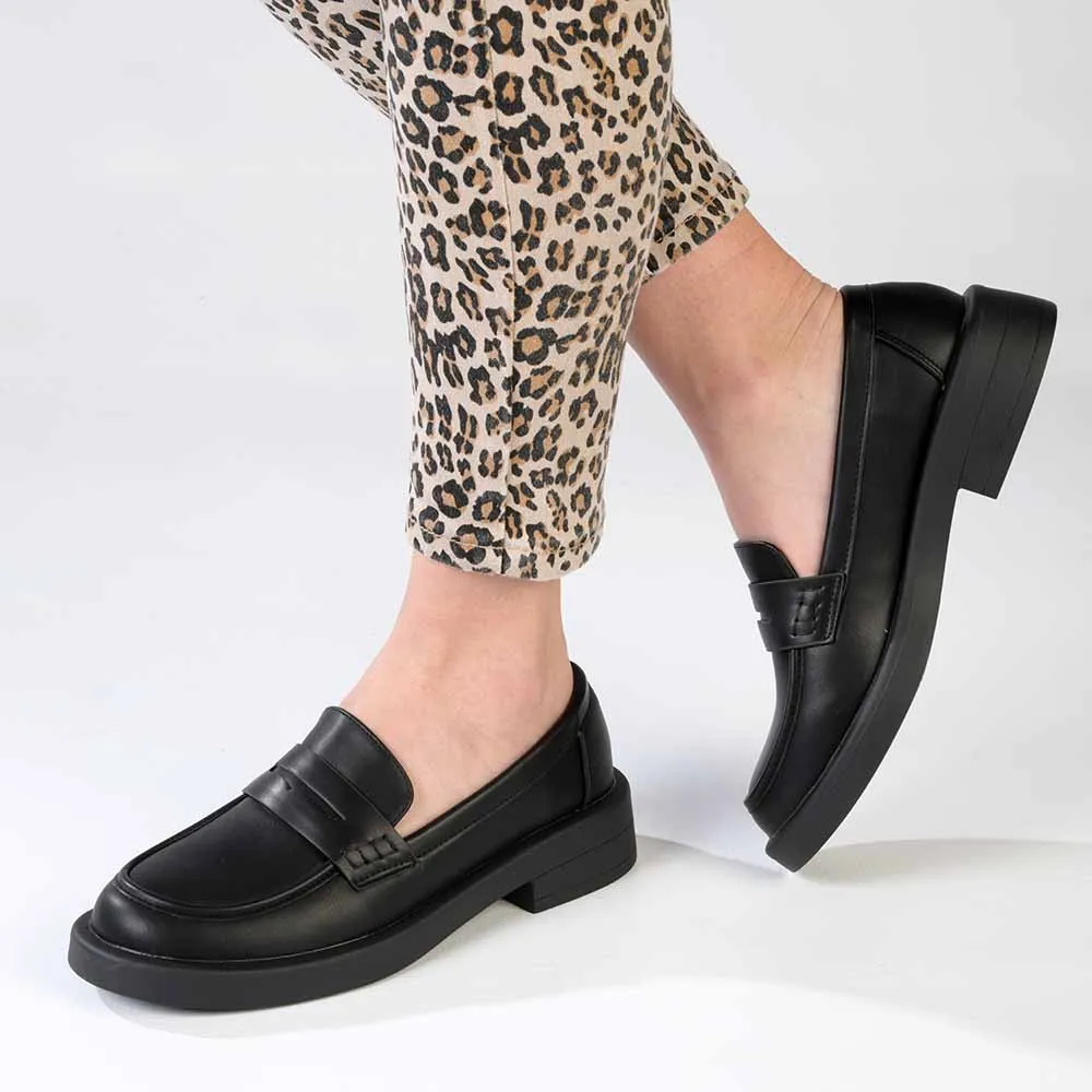 Madison Blessing Ladies Slip On Loafers - Black