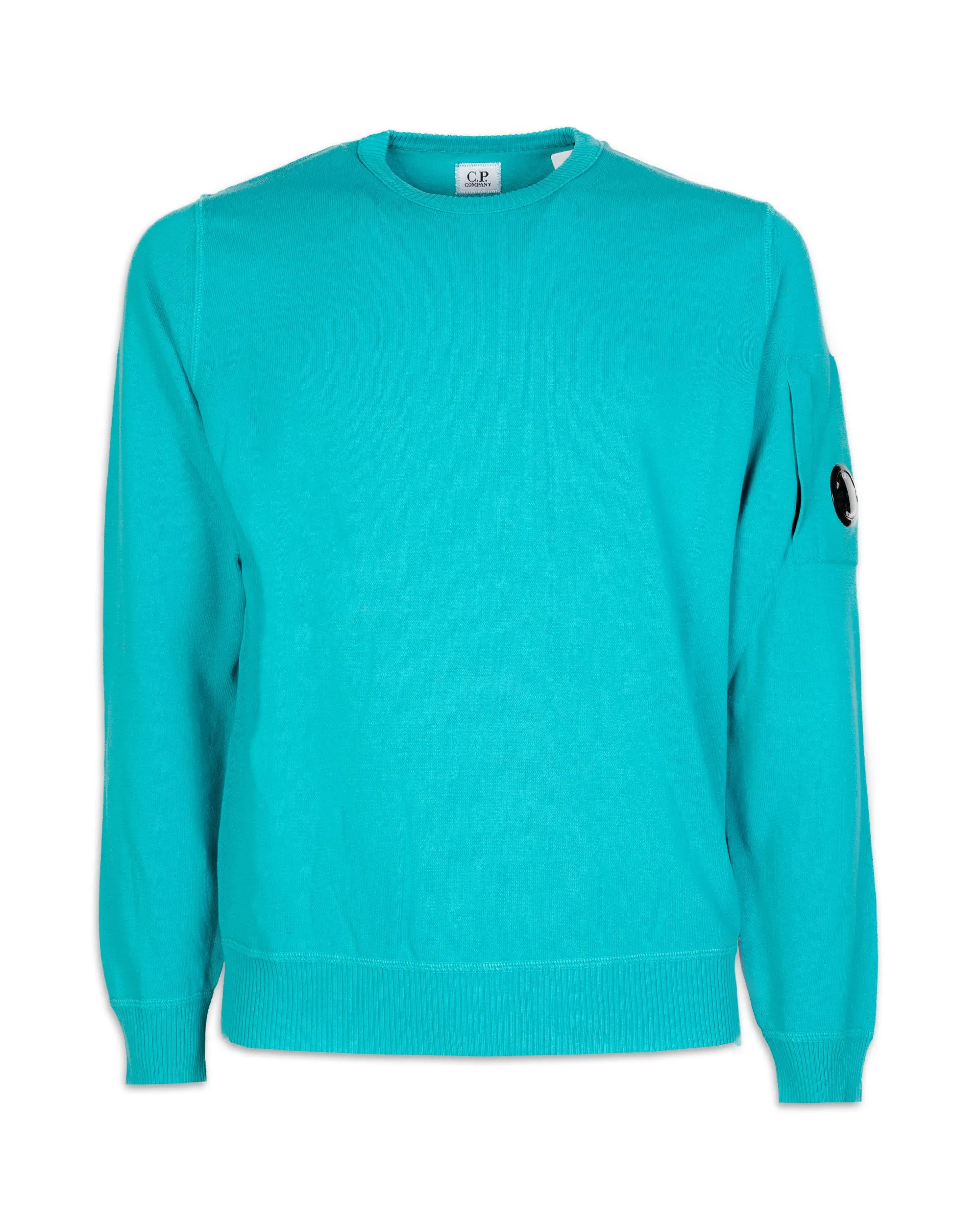 Maglione CP Company Cotton Crepe Crew Neck Knit Tile Blue