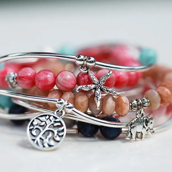 Martha's Vineyard | Bangle Charm Bracelet | Amazonite - Courage