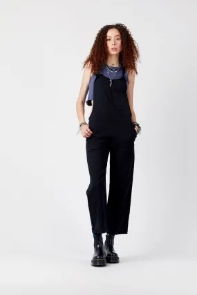 MARY-LOU Black - Organic Cotton Dungaress by Flax & Loom