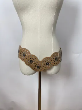 Maryam Nassir Zadeh Tan Medallion Belt (XS/S)