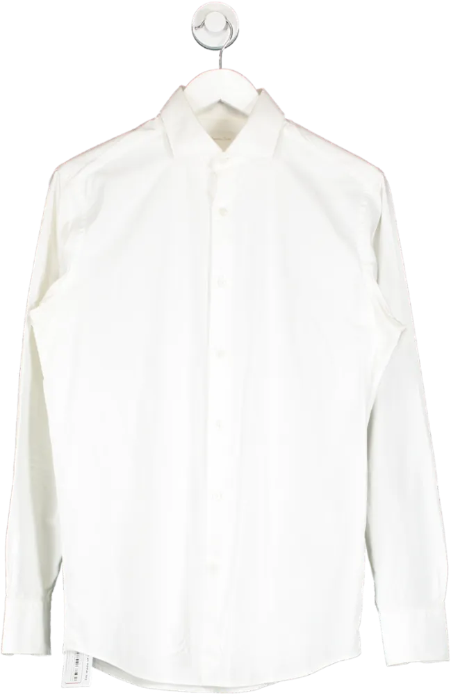 Massimo Dutti White Italian Fabric Cotton Shirt UK M