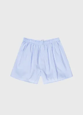 Men's Classic Boxer Shorts in Light Blue Micro Gingham