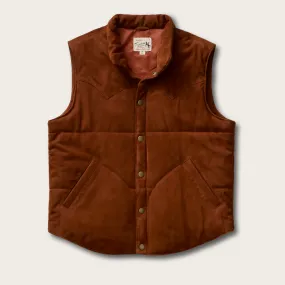 Men's Goat Suede Puffer Vest