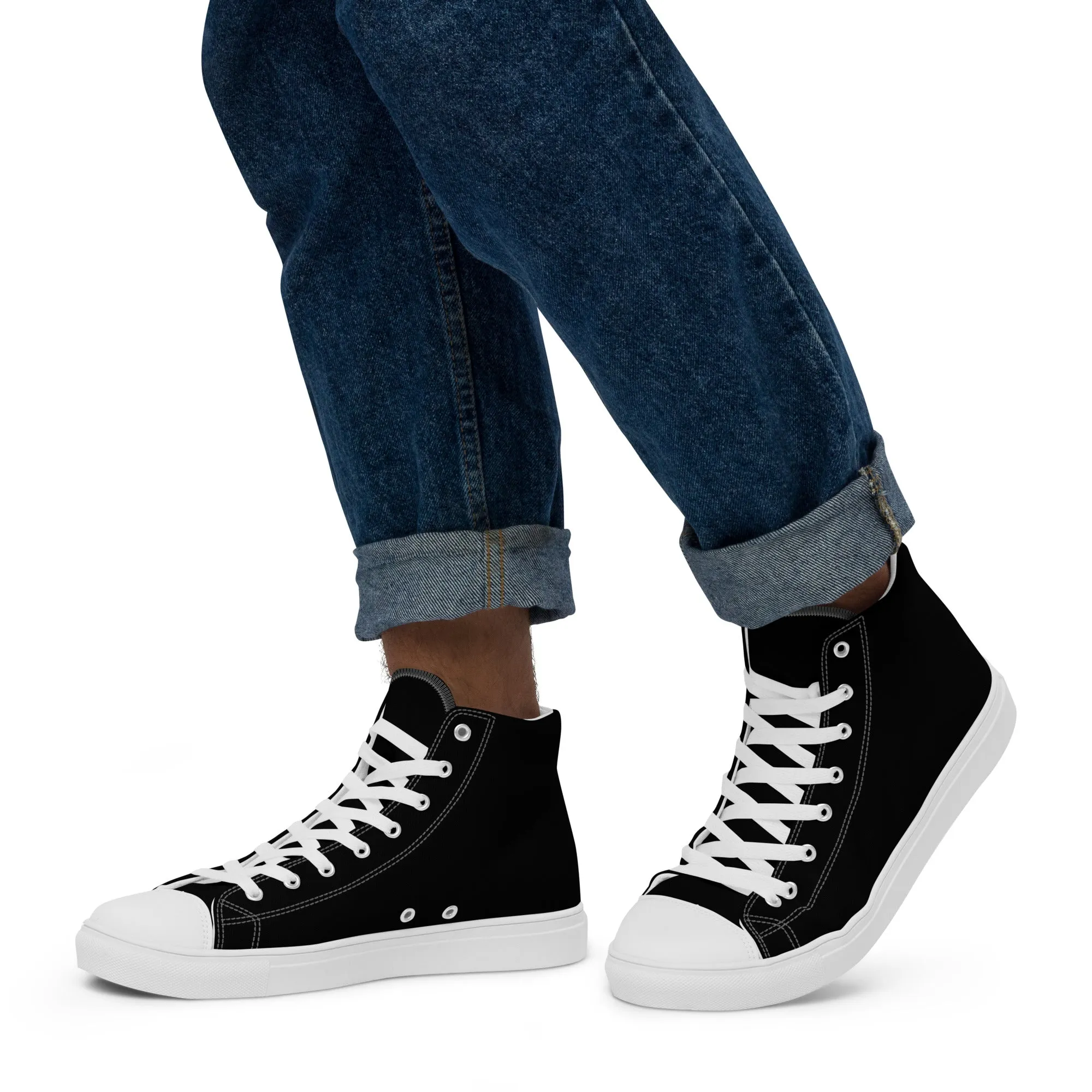 Men’s high top canvas shoes Black