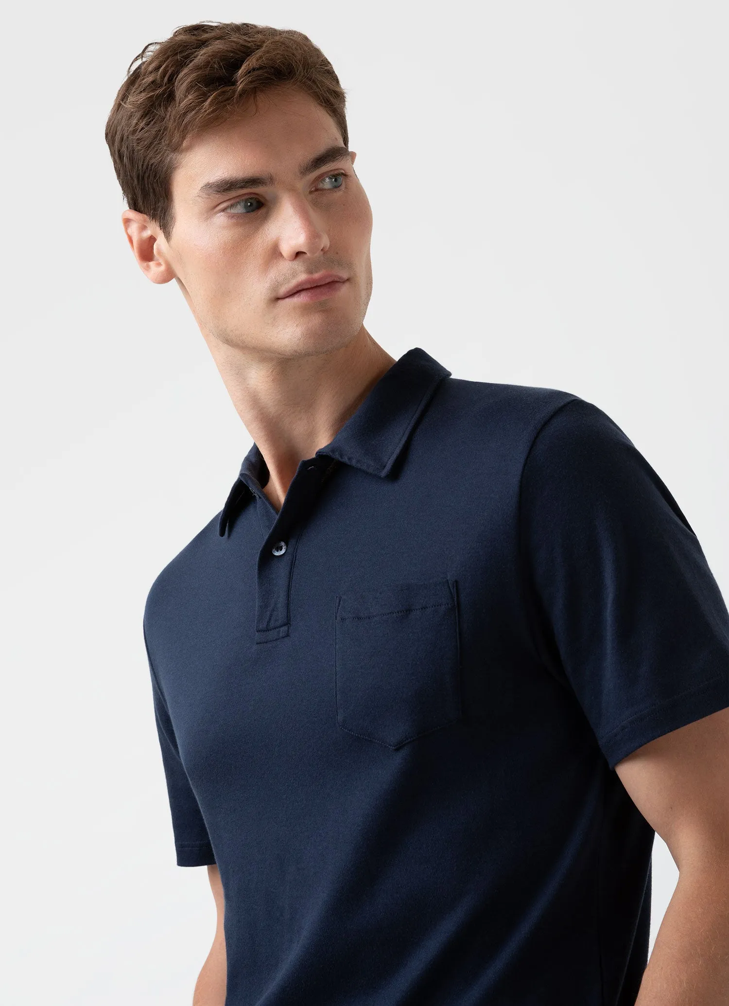 Men's Sea Island Cotton Riviera Polo Shirt in Navy