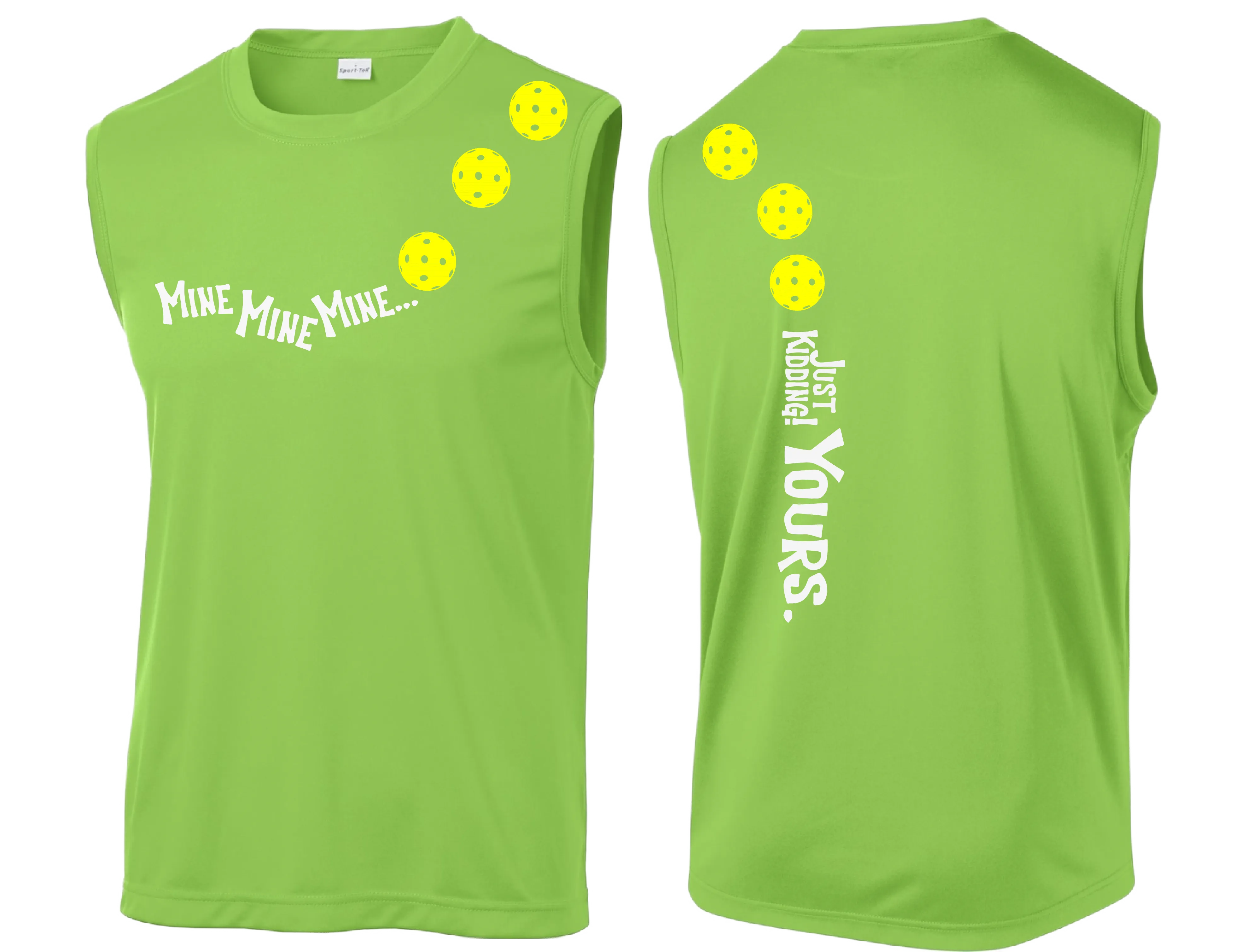 Mine JK Yours (Pickleball Colors Orange Yellow or Red) | Men's Sleeveless Athletic Shirt | 100% Polyester