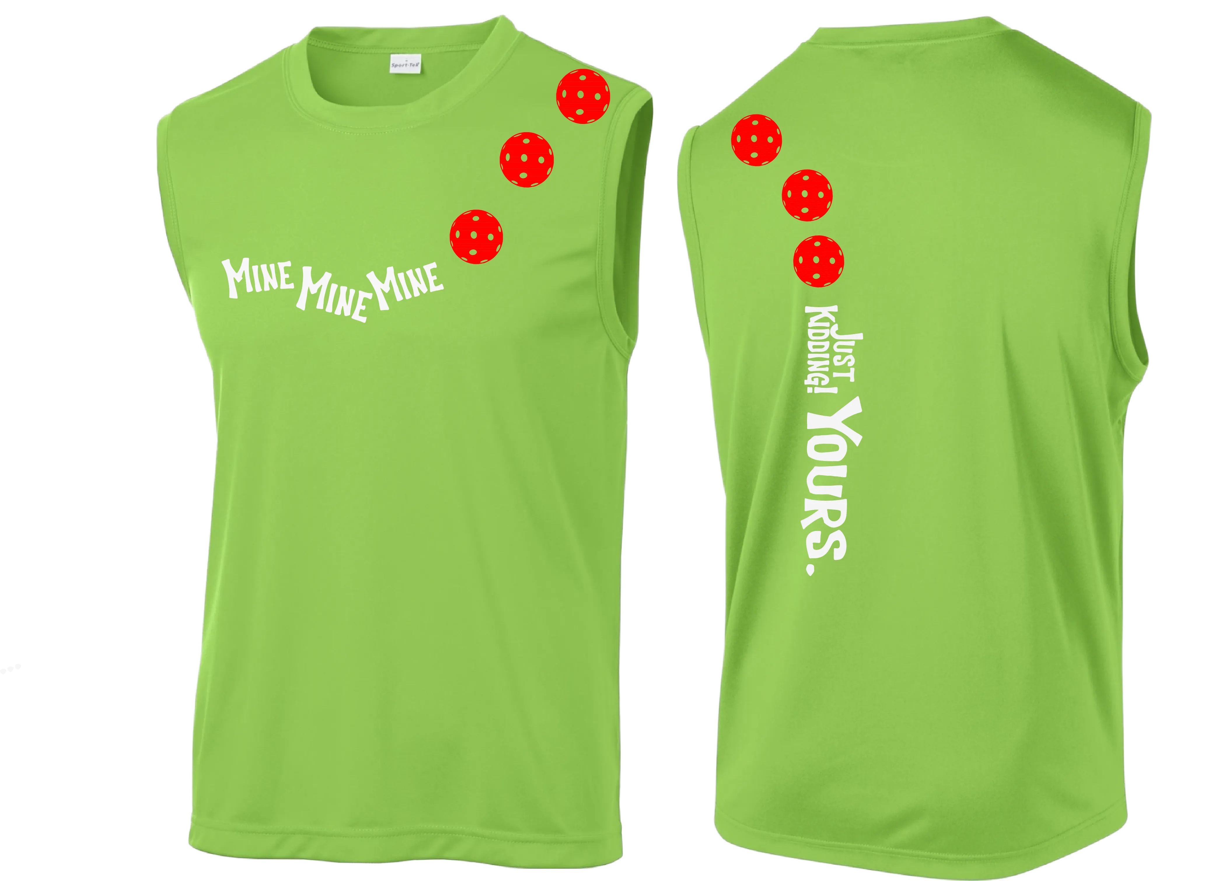 Mine JK Yours (Pickleball Colors Orange Yellow or Red) | Men's Sleeveless Athletic Shirt | 100% Polyester