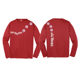 Mine Just Kidding Yours With Pickleballs (Patriotic Stars) Customizable | Youth Long Sleeve Athletic Shirt | 100% Polyester