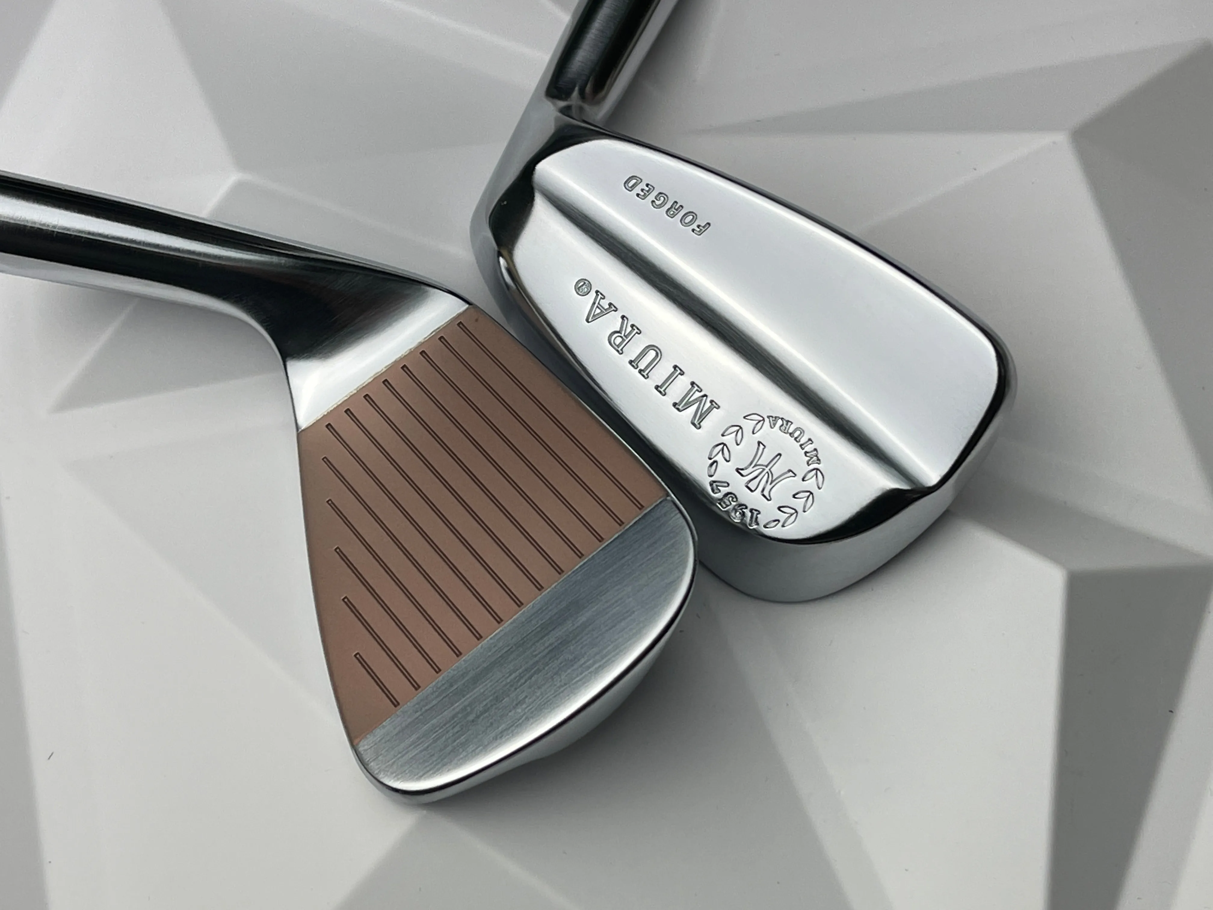 Miura Golf Irons Baby Blades Mirror Satin with Copper Face