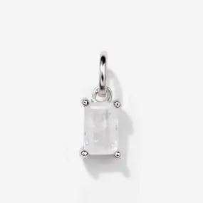 Moonstone June Birthstone Silver Charm