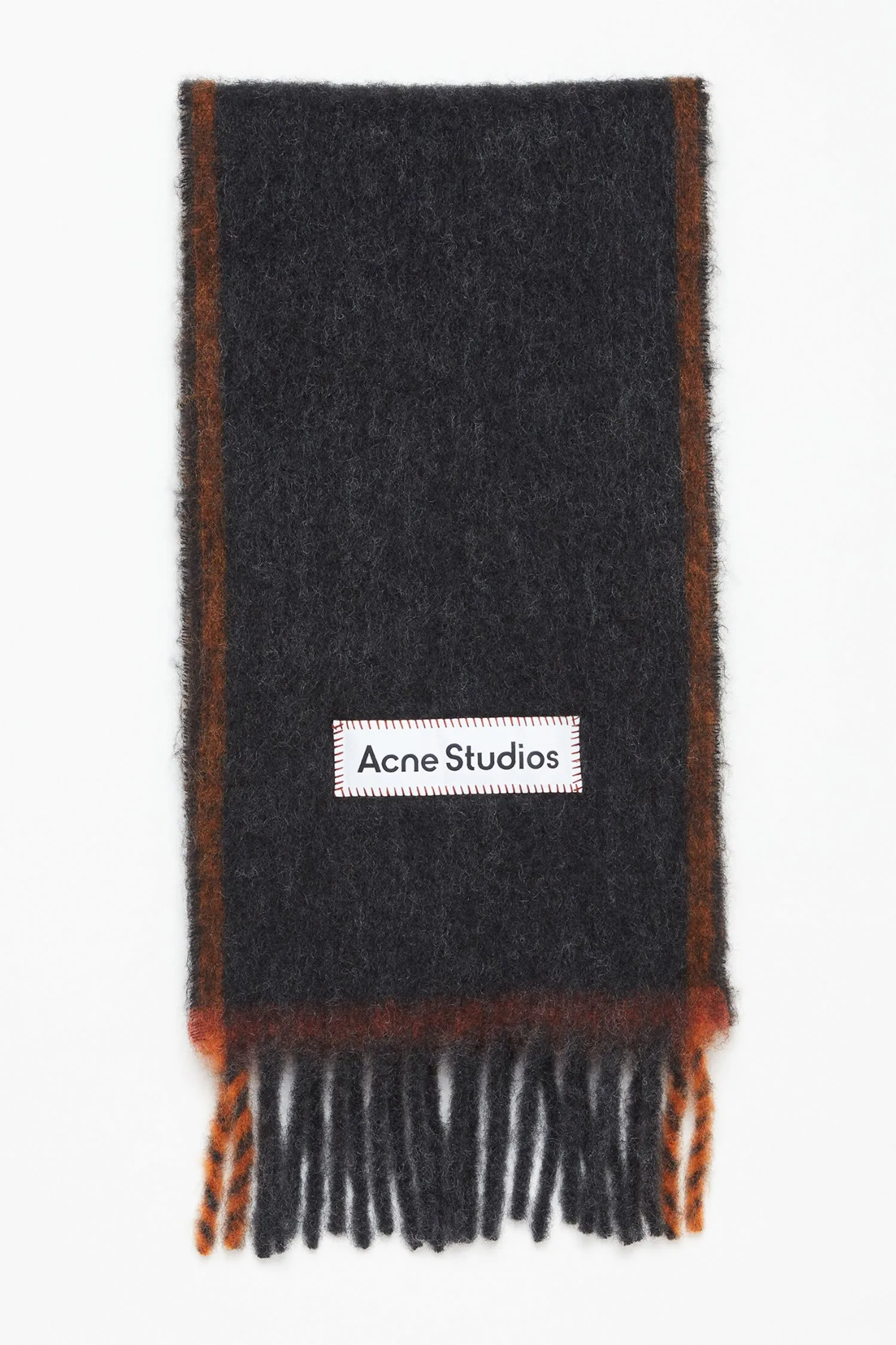 Narrow Wool Mohair Scarf Black