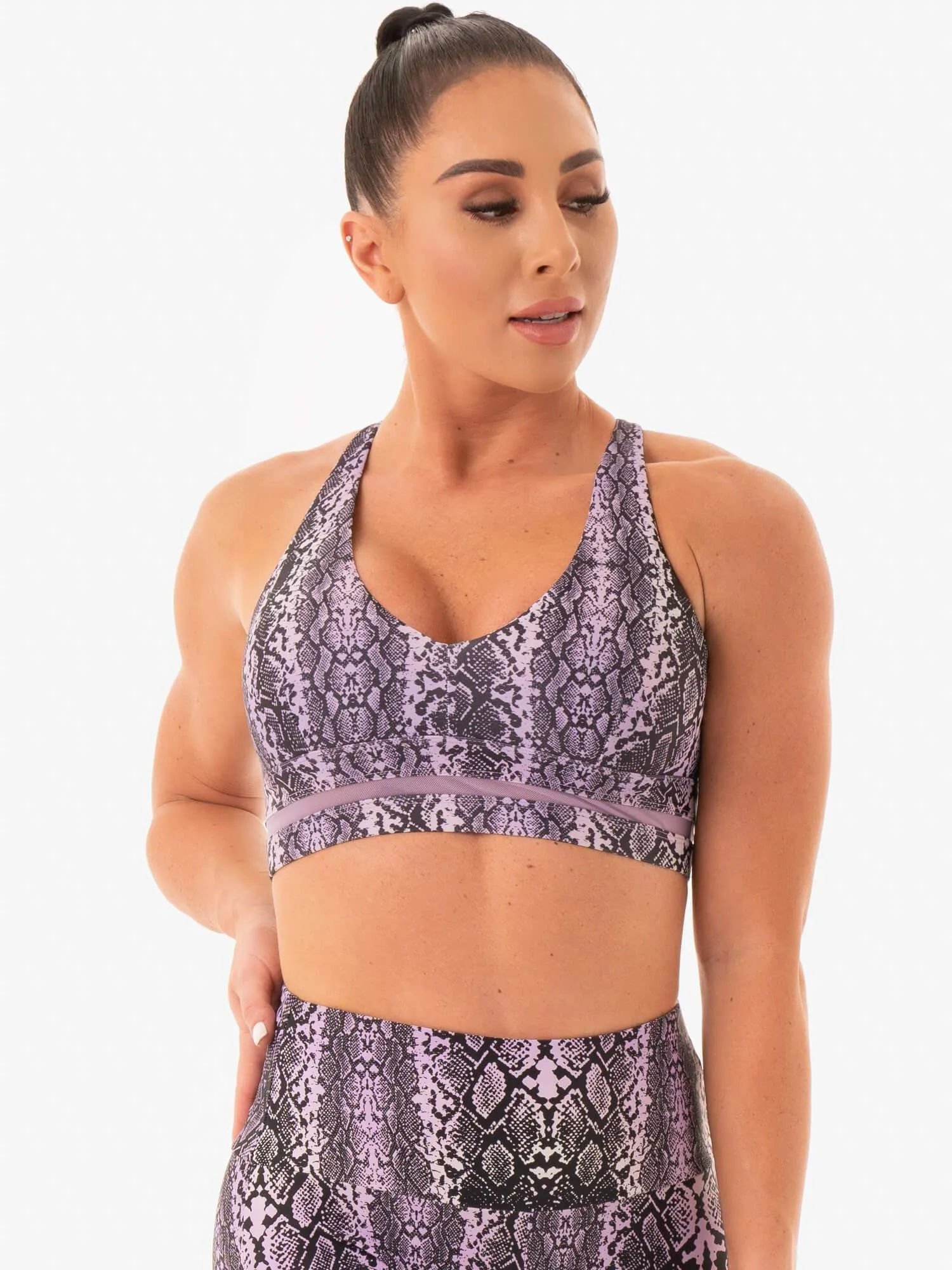 NEM X RW Sports Bra - Purple Snake