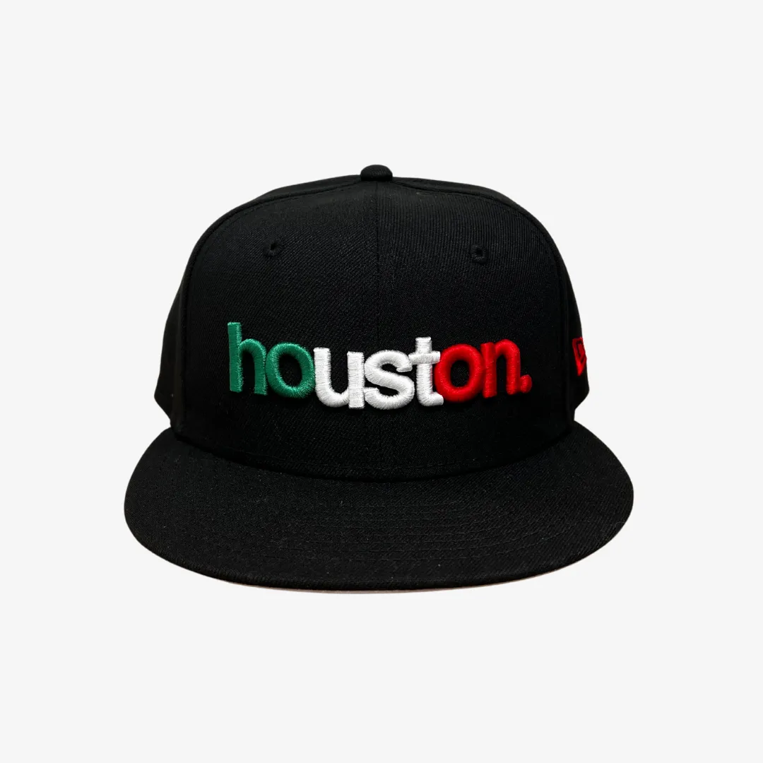 new era x premiumgoods. houston. 59fifty fitted (black/green/white/red)