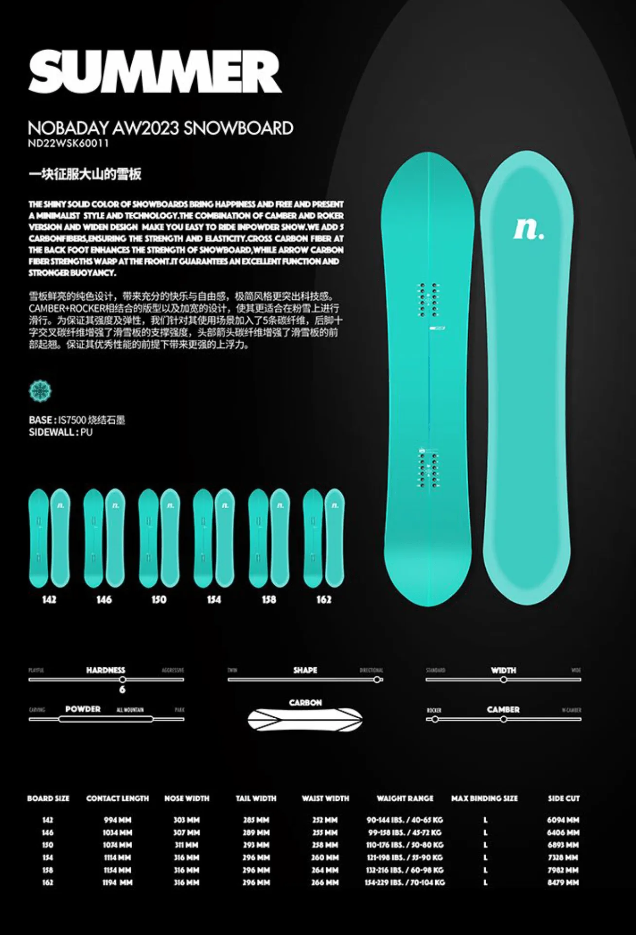 Nobaday ArcticStorm Powder Snowboard - Limited Edition