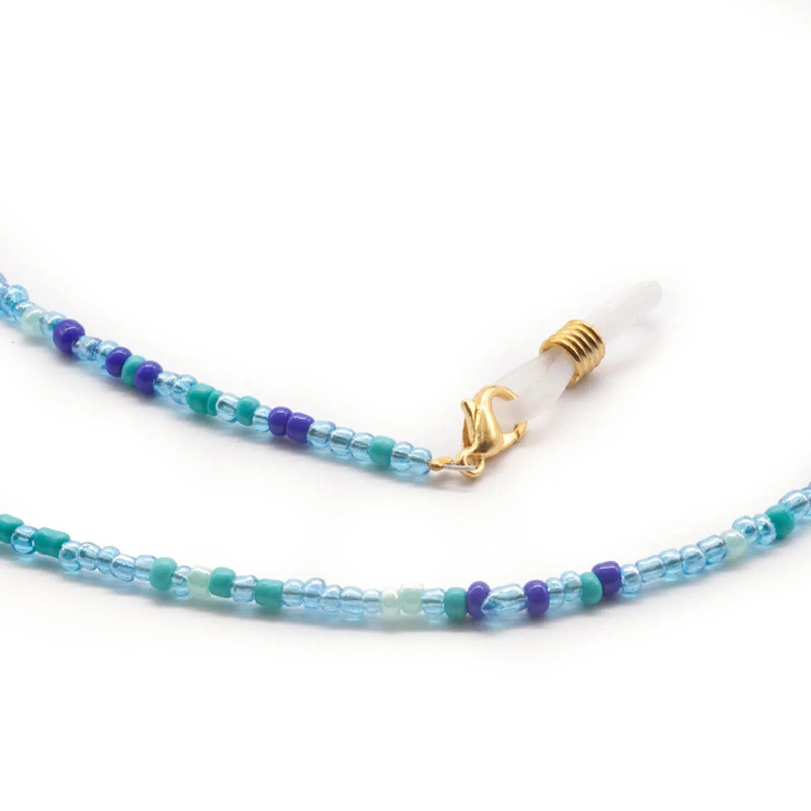 Ocean-Inspired Glass Beaded Face Mask Lanyard Necklace