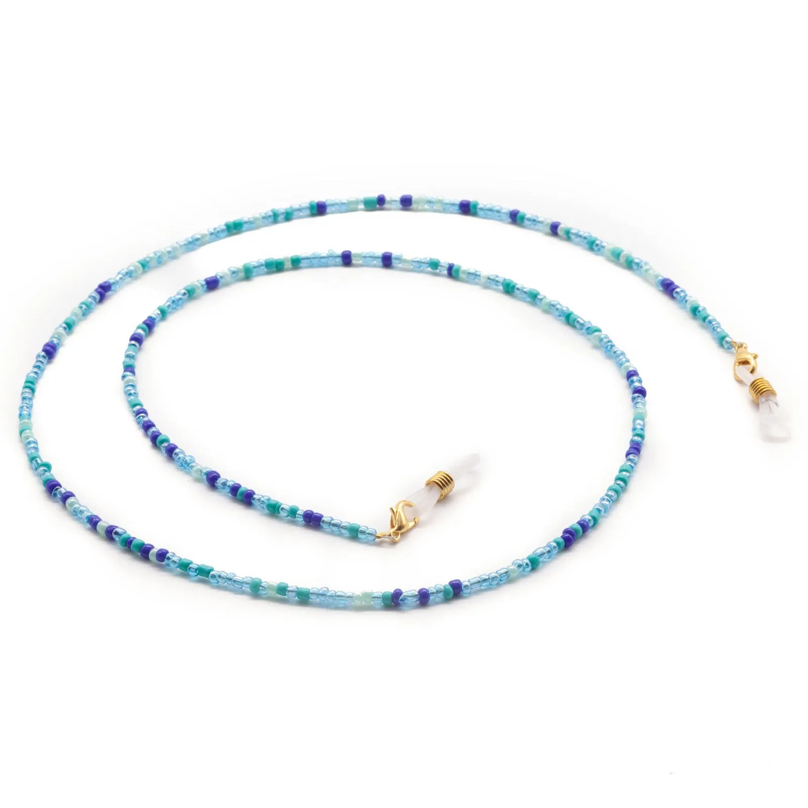 Ocean-Inspired Glass Beaded Face Mask Lanyard Necklace