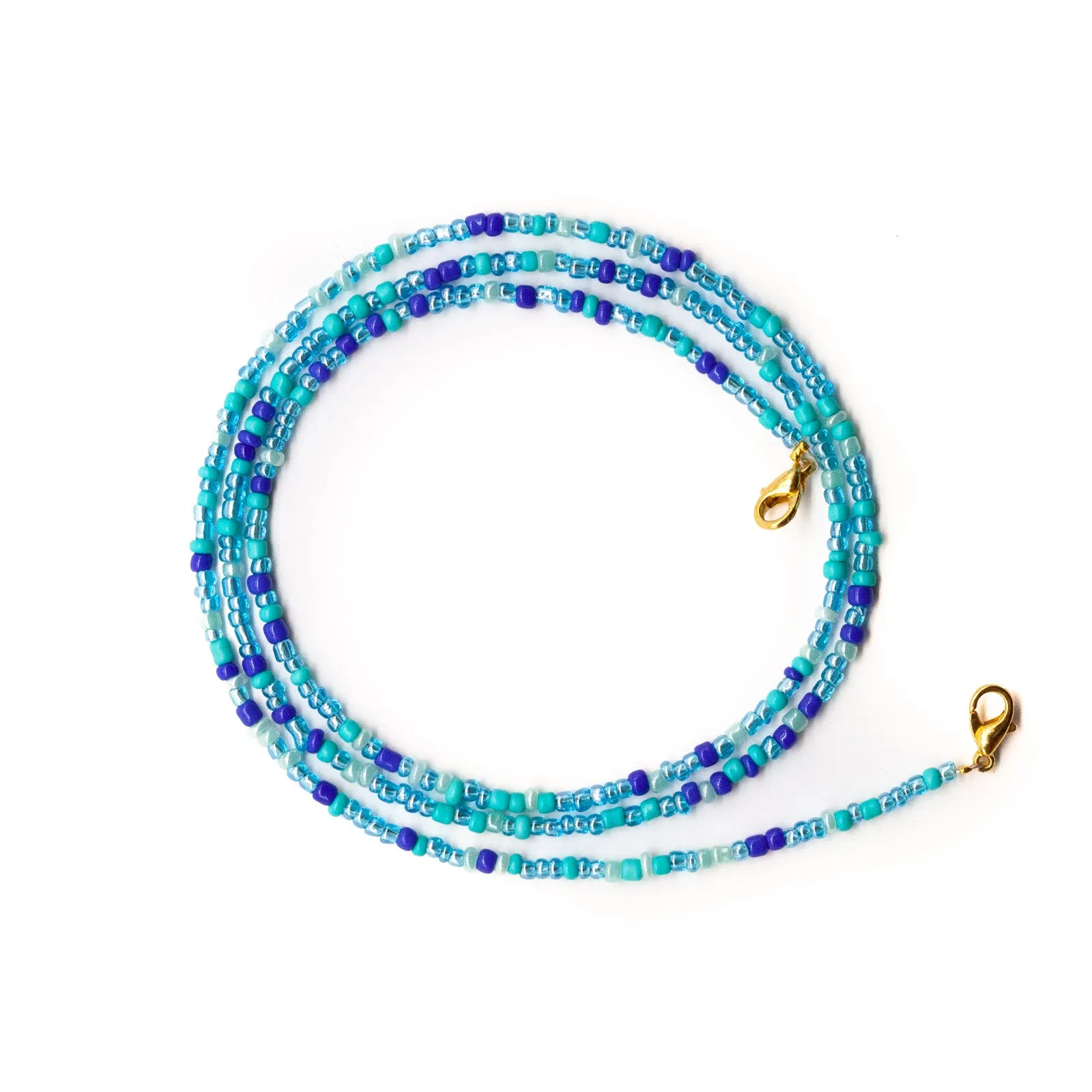 Ocean-Inspired Glass Beaded Face Mask Lanyard Necklace