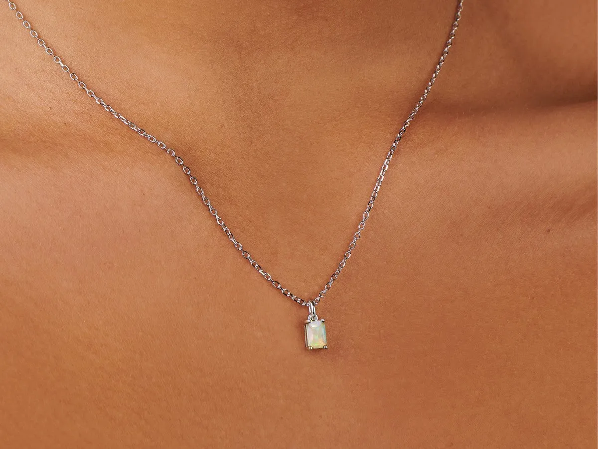 Opal Silver Charm