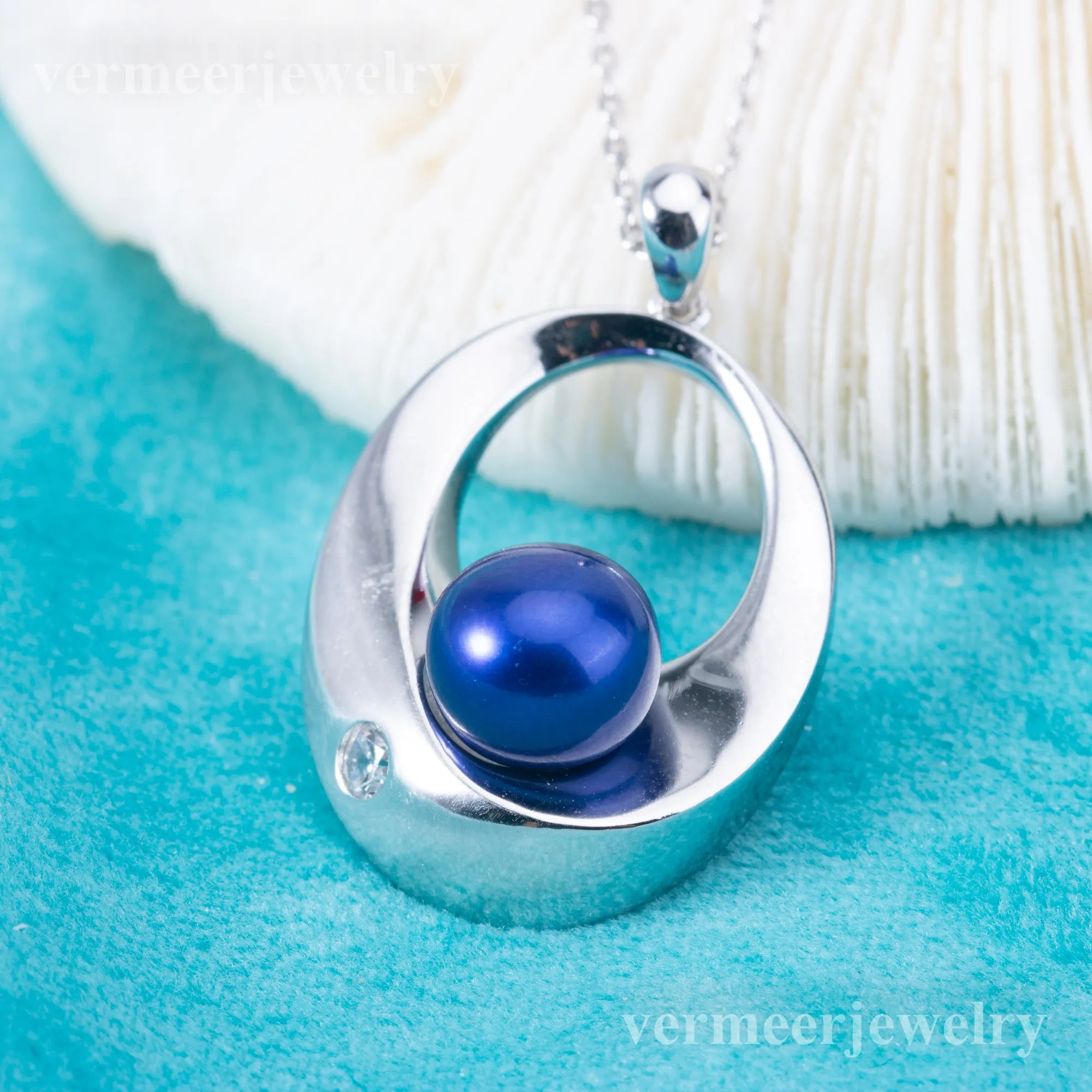 P010991 DIY 6-8mm Natural Freshwater pearl pendant accessory 925 sterling silver engagement jewelry necklace for women