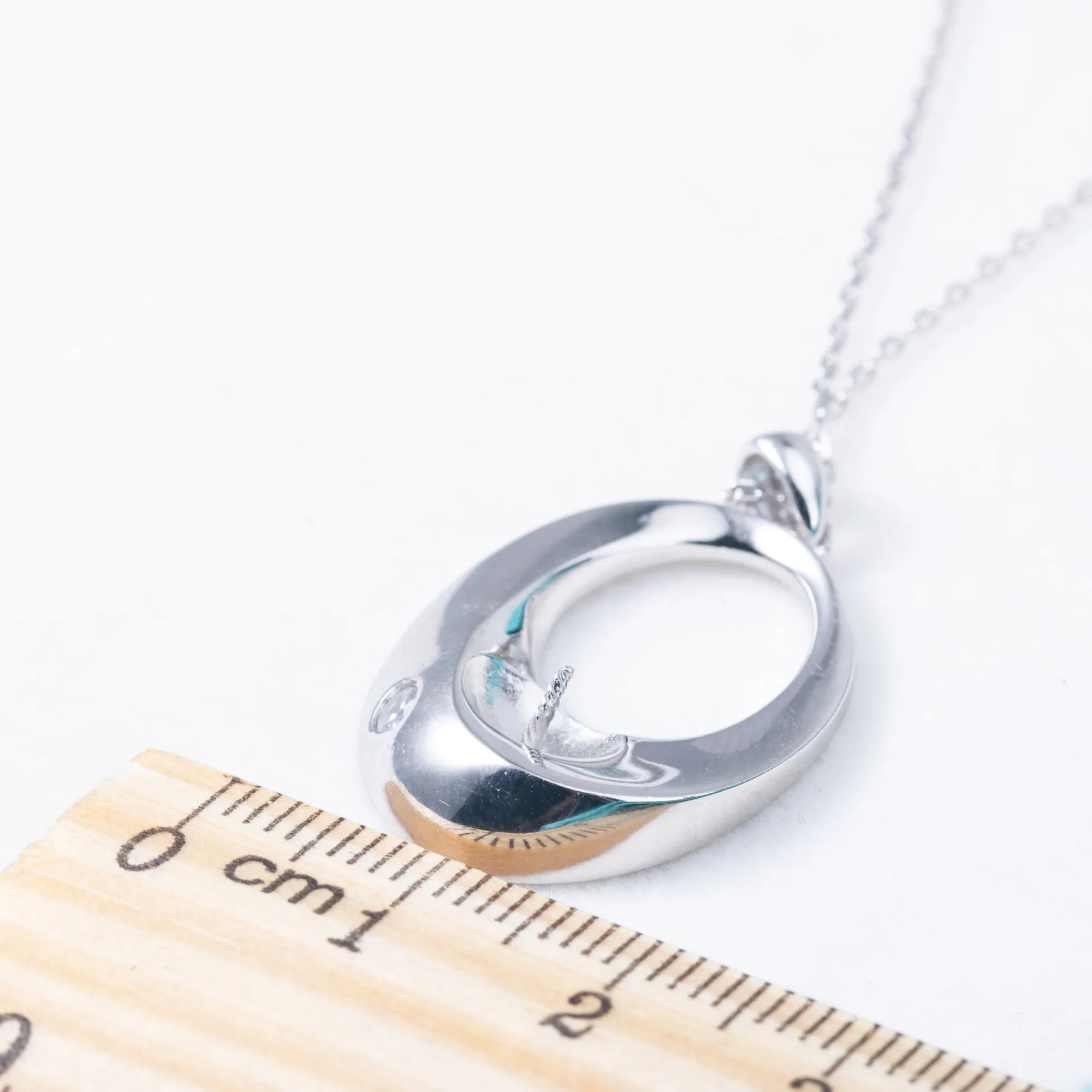 P010991 DIY 6-8mm Natural Freshwater pearl pendant accessory 925 sterling silver engagement jewelry necklace for women