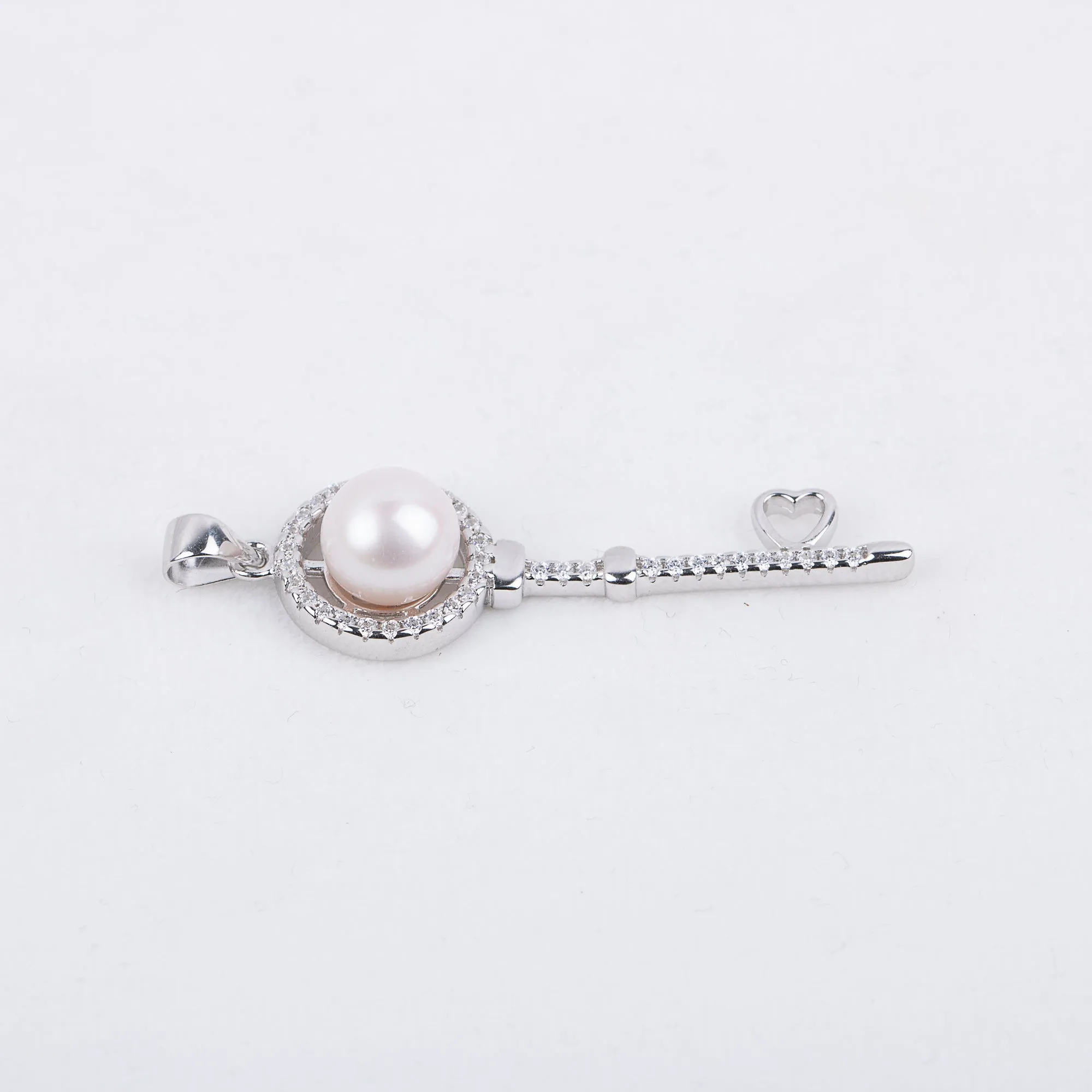 P030538 DIY 7-8mm Natural Freshwater pearl pendant accessory 925 sterling silver engagement jewelry necklace for women