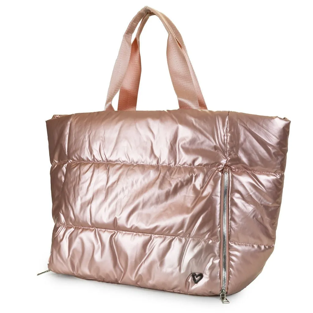 Panorama Puffer Large Tote - Metallic Pink